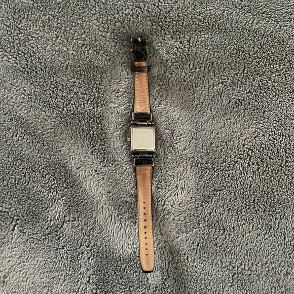 SALE🎉🎉Vintage Ecclissi watch turquoise sterling silver gold brown leather band - Picture 5 of 6